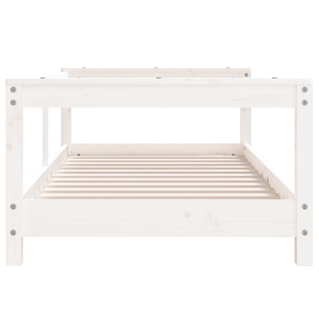 White Solid Wood Pine Kids Bed Frame 70x140 cm
