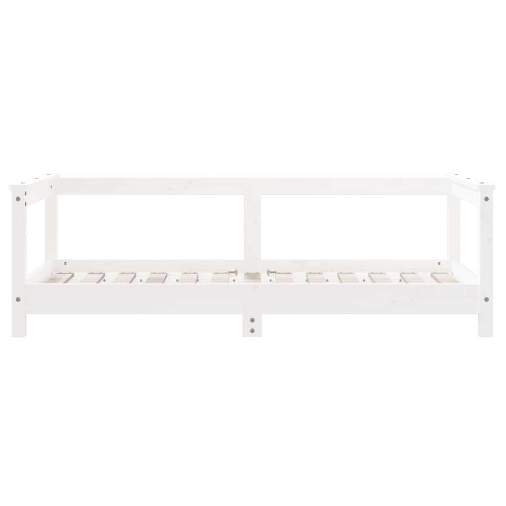 White Solid Wood Pine Kids Bed Frame 70x140 cm