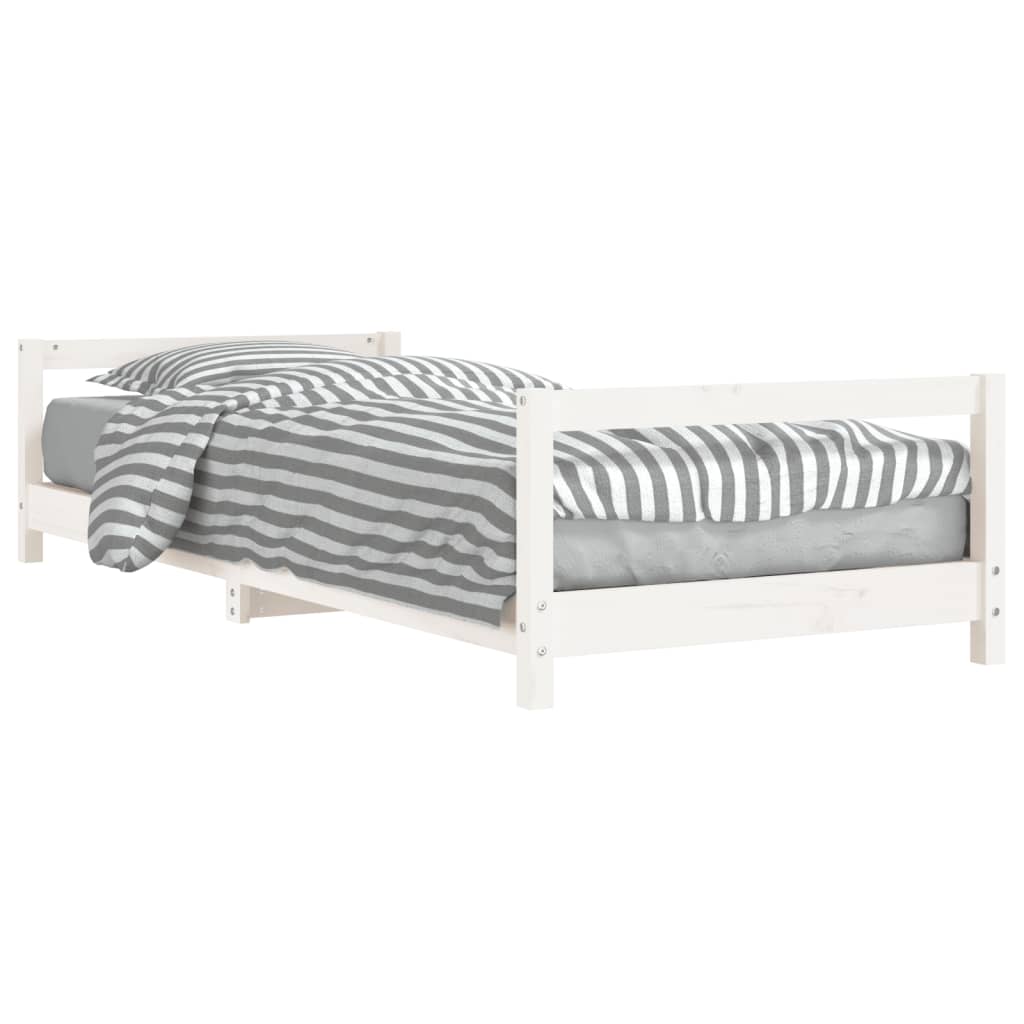 White Solid Pine Kids Bed Frame 90x190 cm - Durable & Stylish