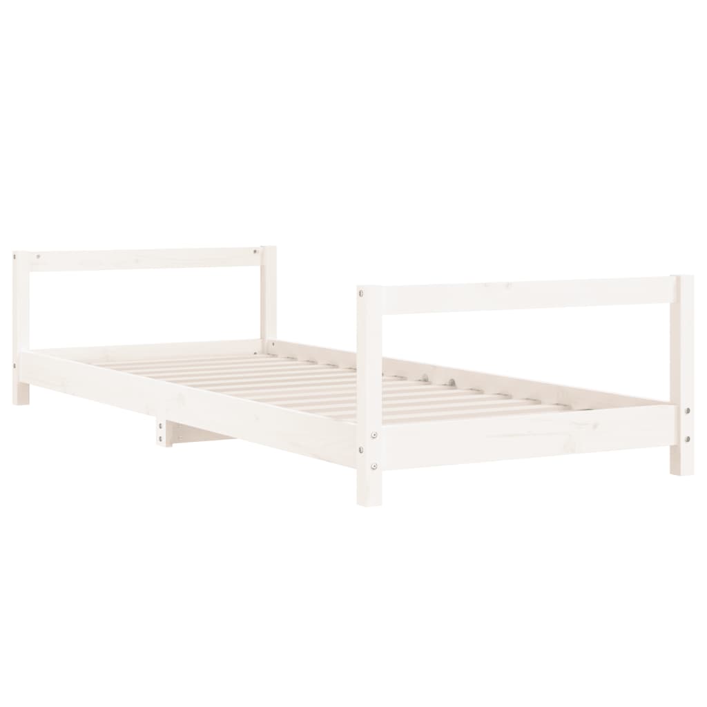 White Solid Pine Kids Bed Frame 90x190 cm - Durable & Stylish