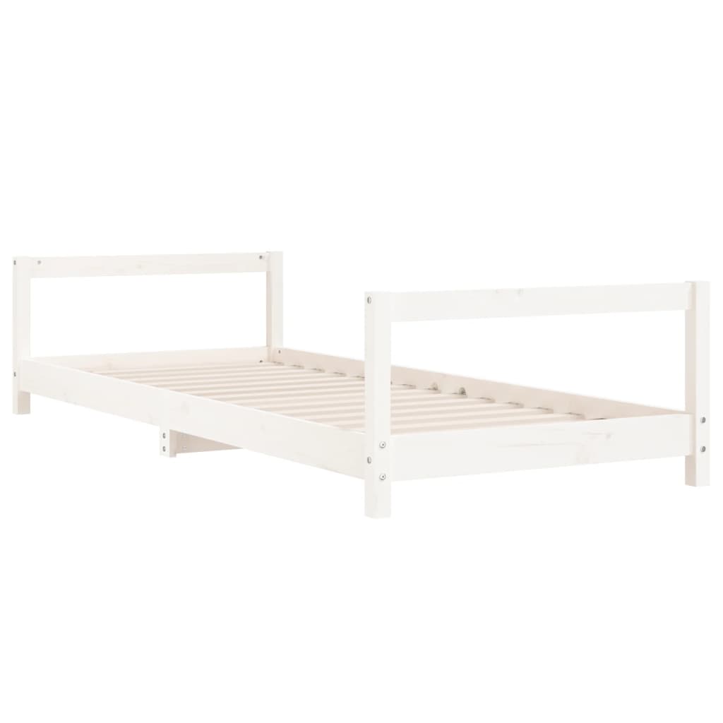 White Solid Pine Kids Bed Frame 90x190 cm - Durable & Stylish