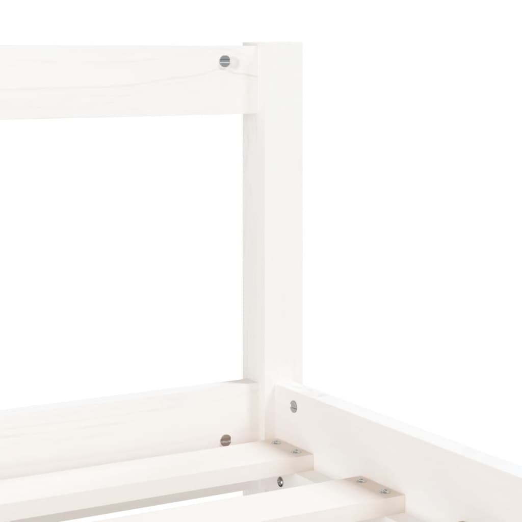White Solid Pine Kids Bed Frame 90x190 cm - Durable & Stylish