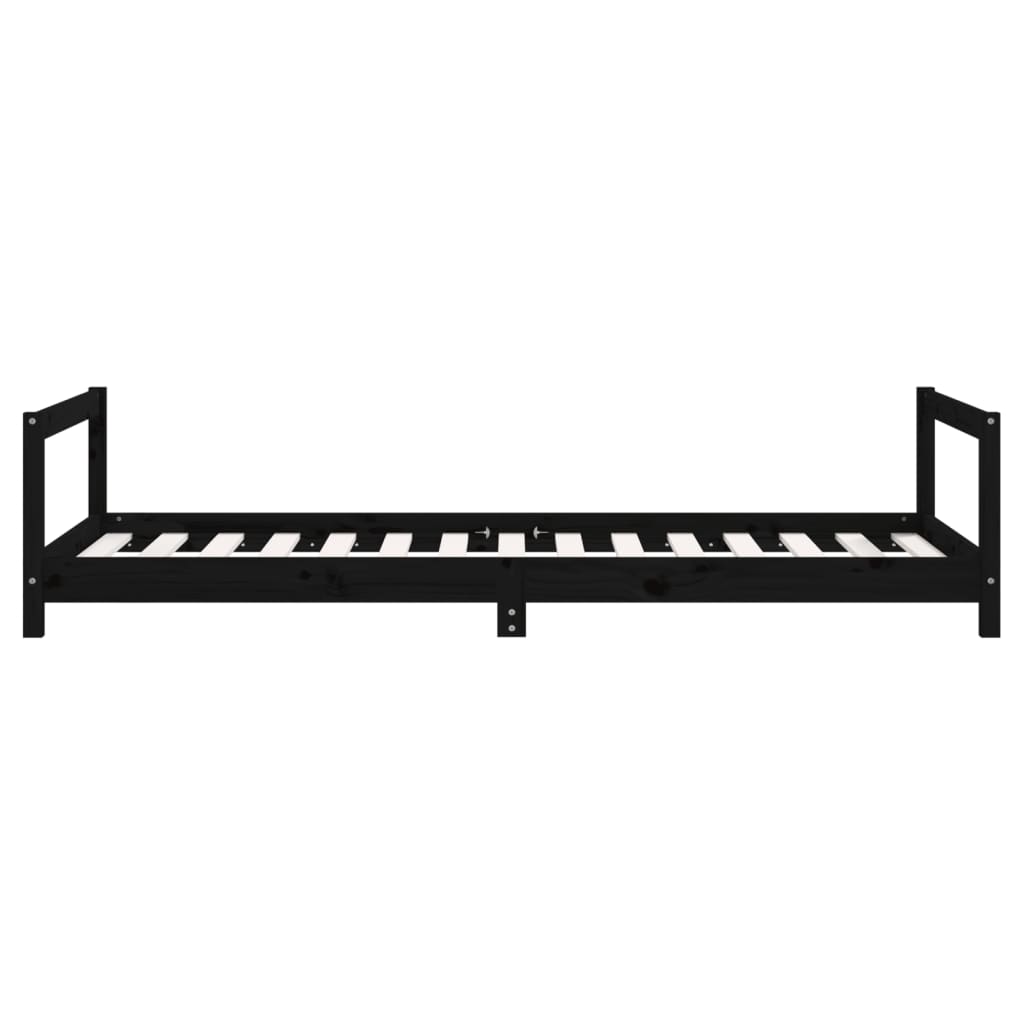 Solid Pine Kids Bed Frame - Black 90x190 cm Durable Design