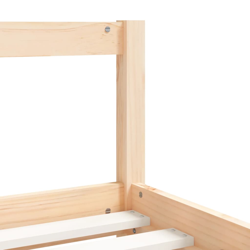 Solid Pine Kids Bed Frame with Drawers 80x200 cm - Natural Wood
