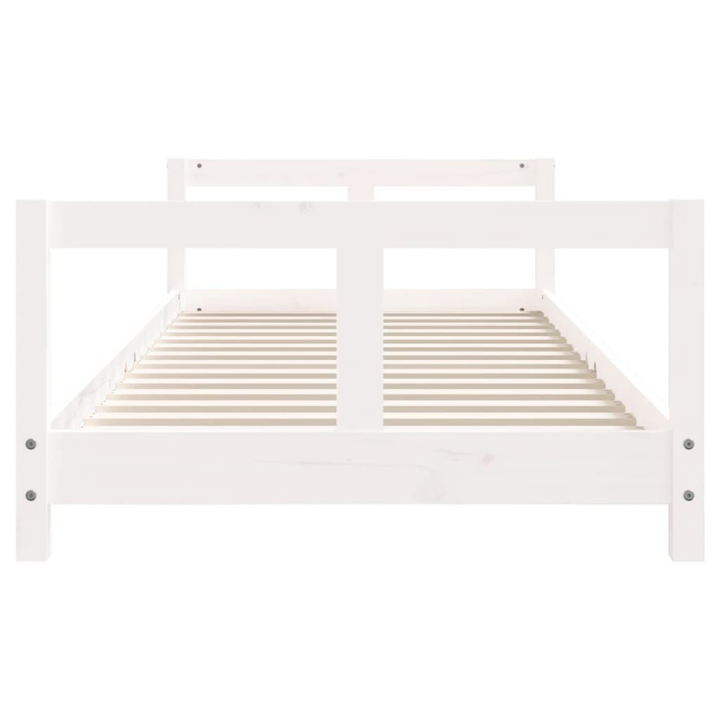 Solid Pine Kids Bed Frame, White, 80x200 cm - Durable & Stylish