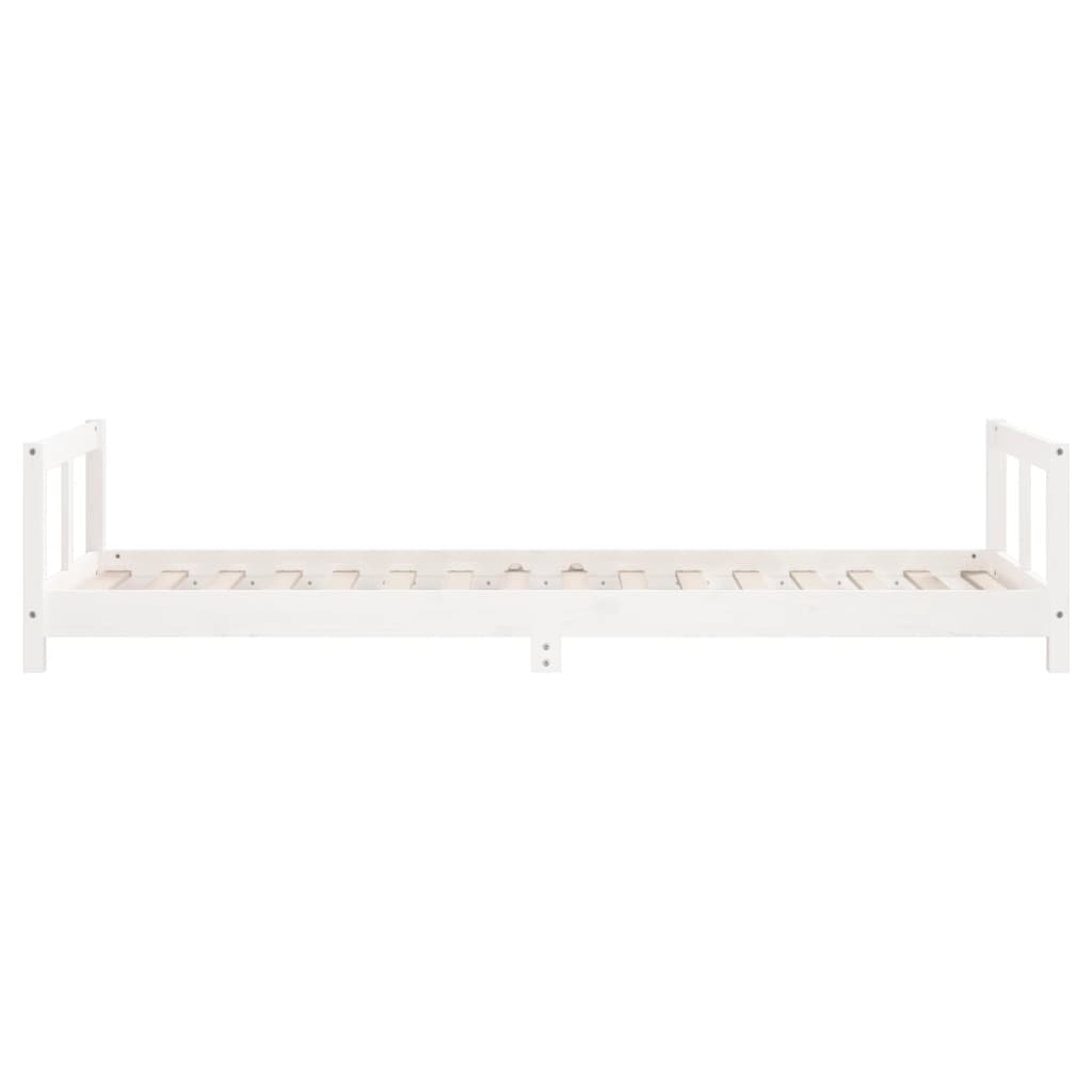 Solid Pine Kids Bed Frame, White, 80x200 cm - Durable & Stylish