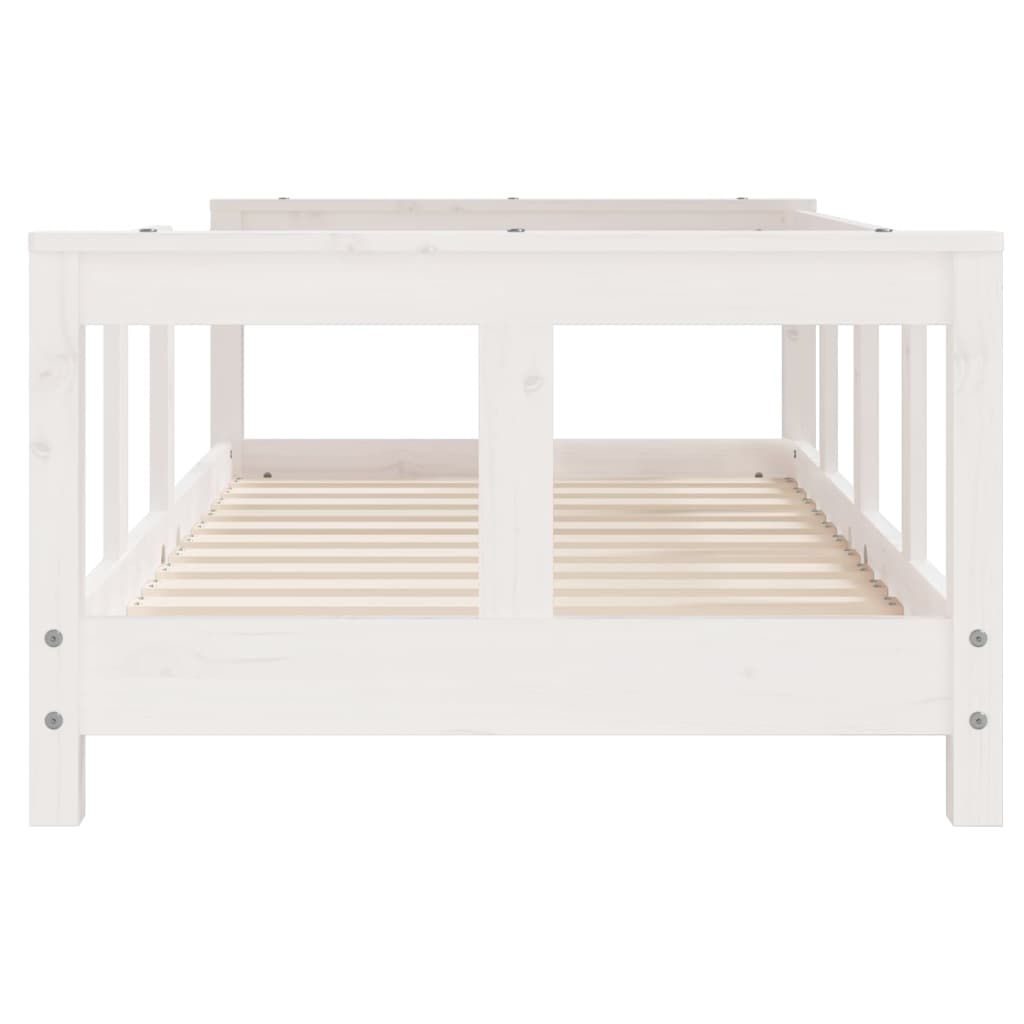 Solid Pine Kids Bed Frame 70x140 cm - White Finish