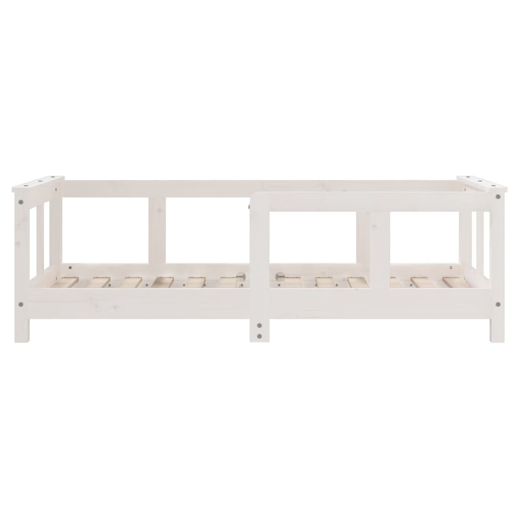 Solid Pine Kids Bed Frame 70x140 cm - White Finish