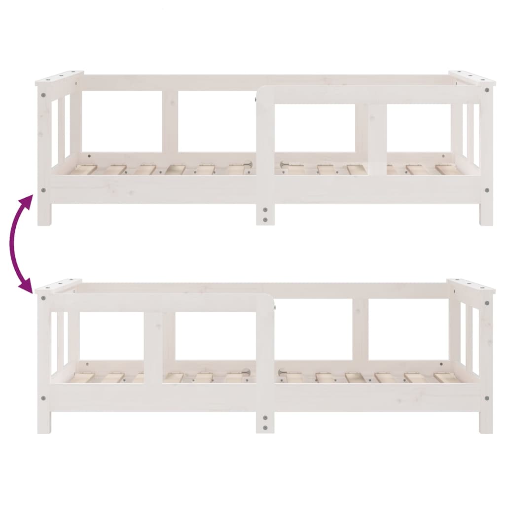 Solid Pine Kids Bed Frame 70x140 cm - White Finish