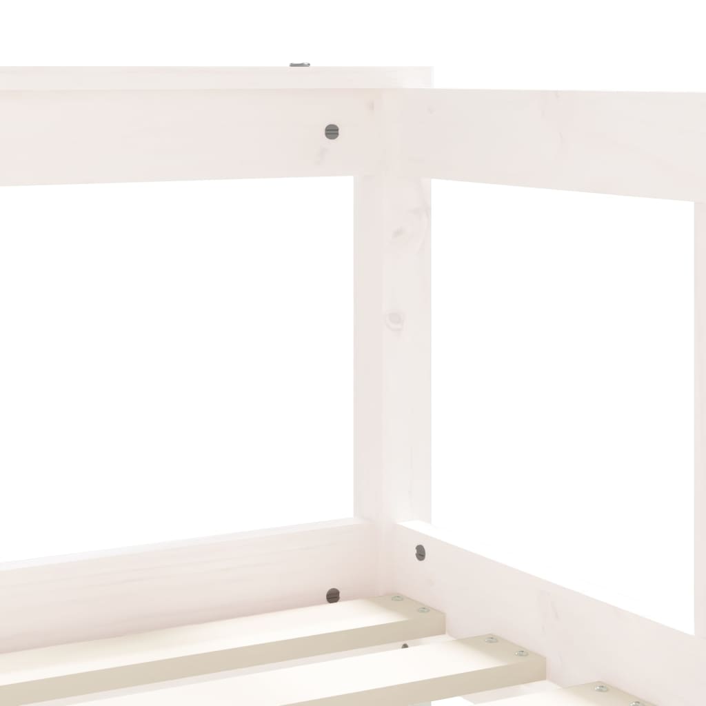 Solid Pine Kids Bed Frame 70x140 cm - White Finish