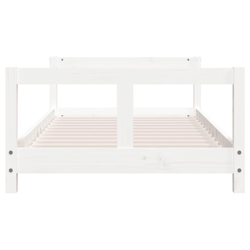 Solid Pine Kids Bed Frame - White 80x160 cm