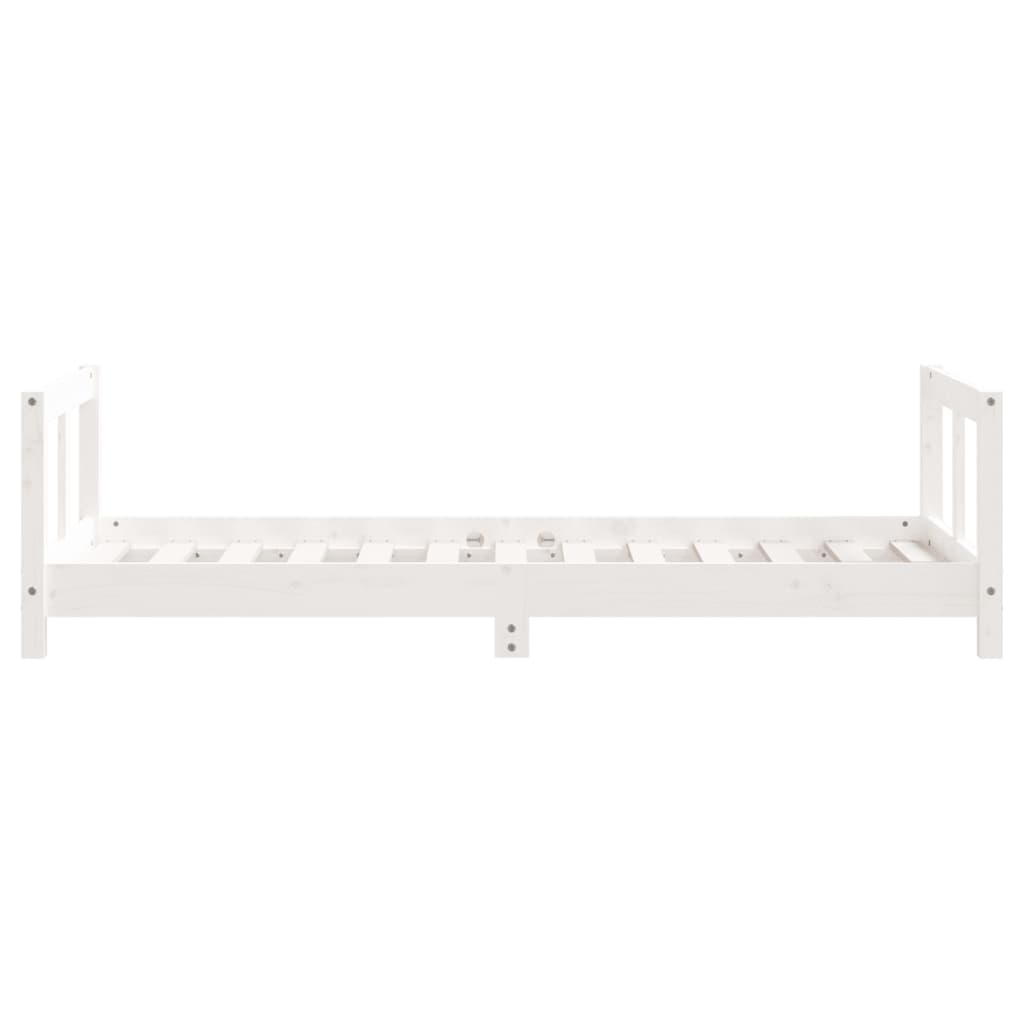 Solid Pine Kids Bed Frame - White 80x160 cm