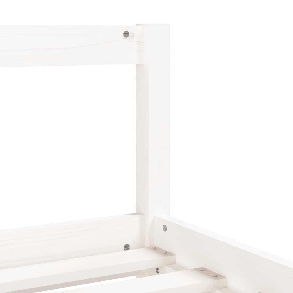 Solid Pine Kids Bed Frame - White 80x160 cm