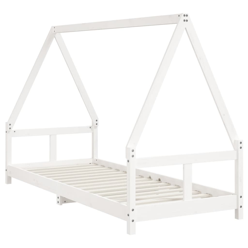 Solid Pine Kids Bed Frame in White - 80x200 cm