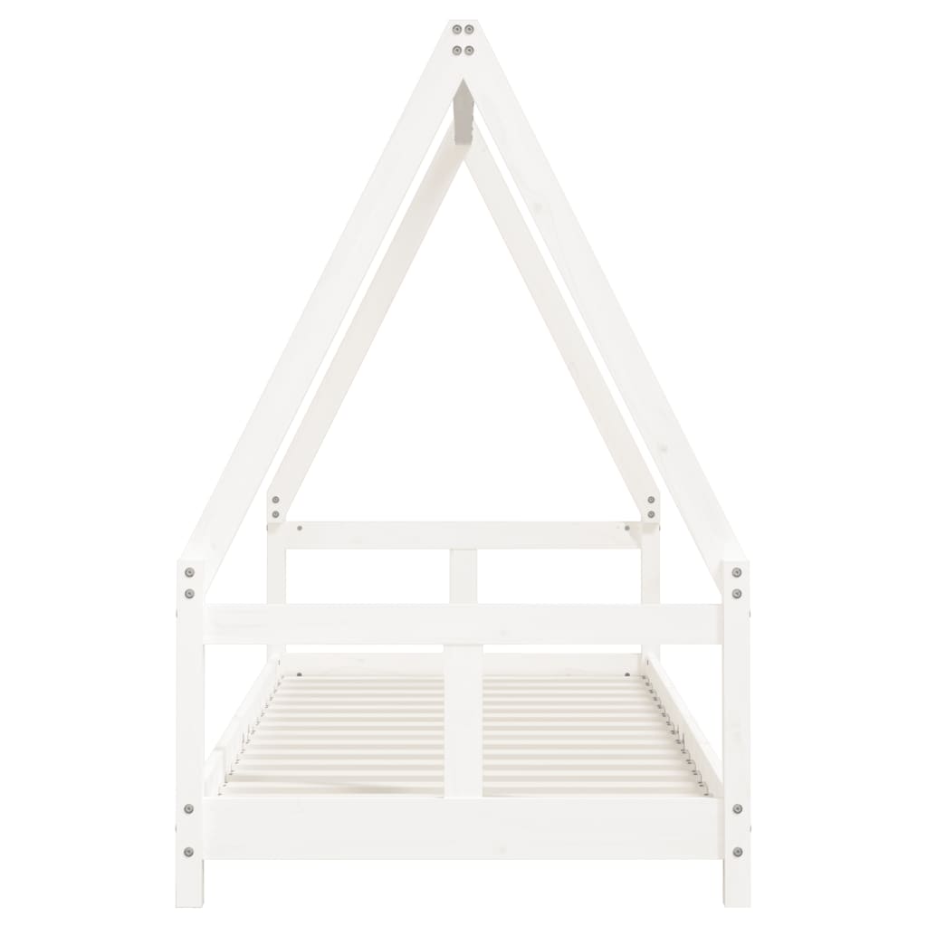 Solid Pine Kids Bed Frame in White - 80x200 cm