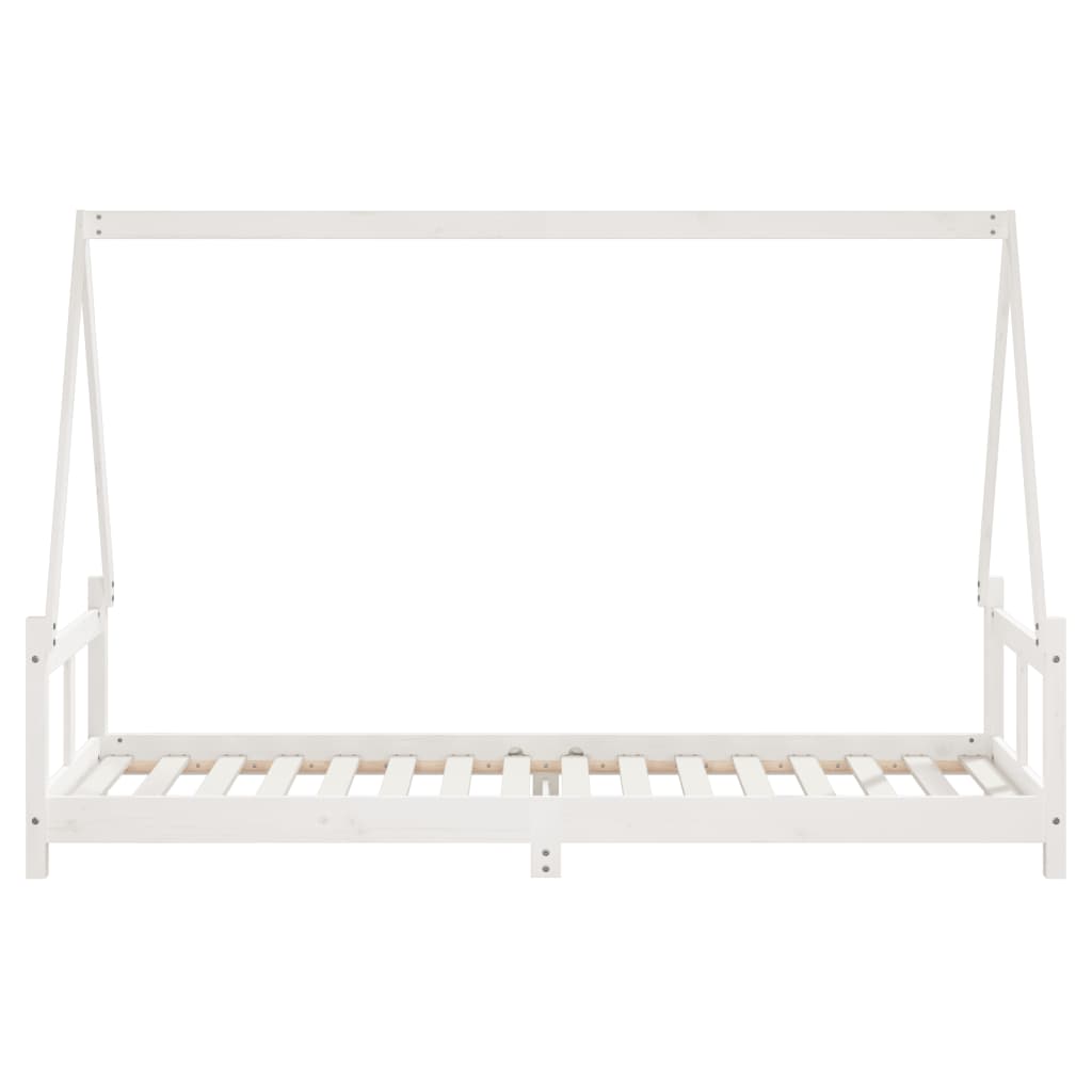 Solid Pine Kids Bed Frame in White - 80x200 cm