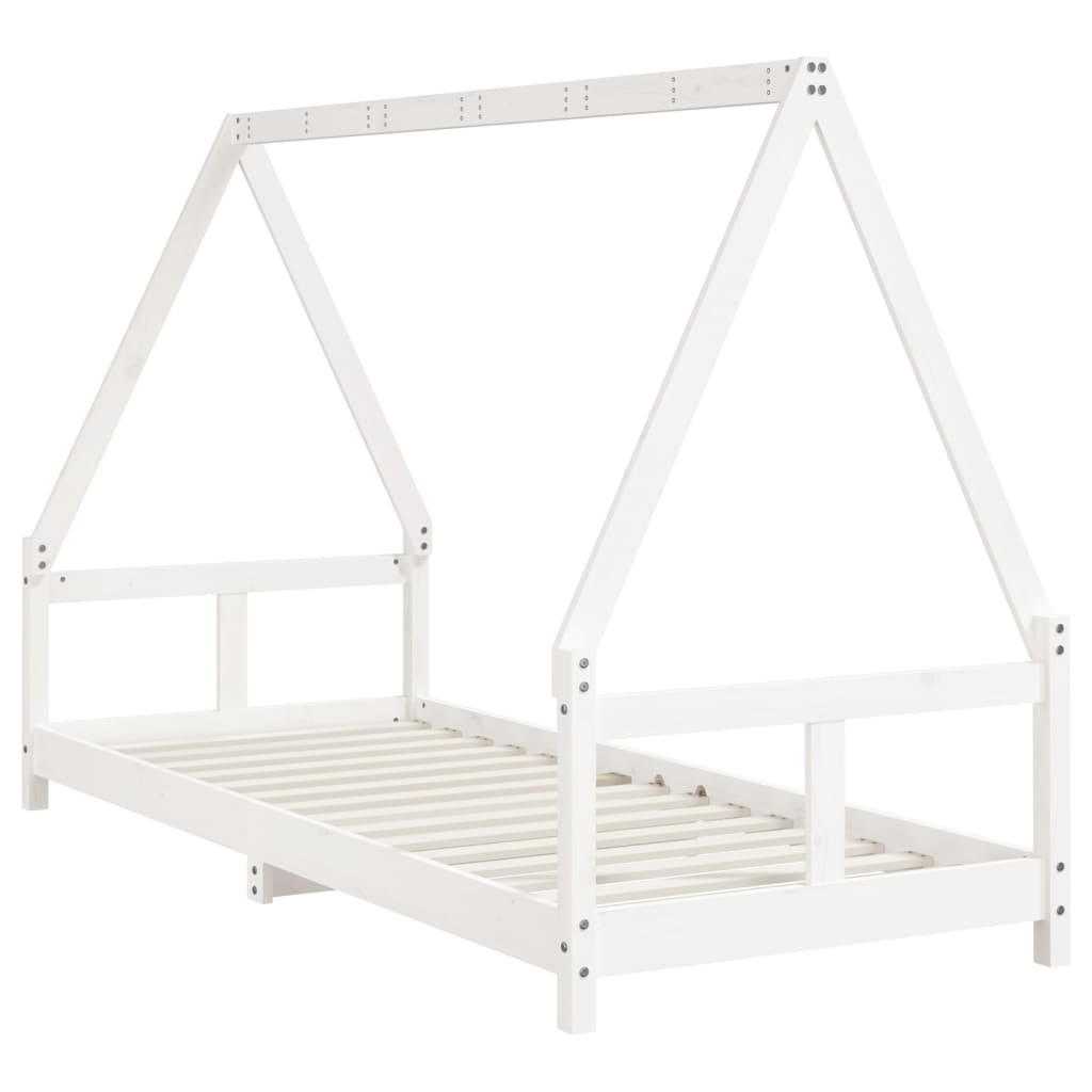 Solid Pine Kids Bed Frame in White - 80x200 cm