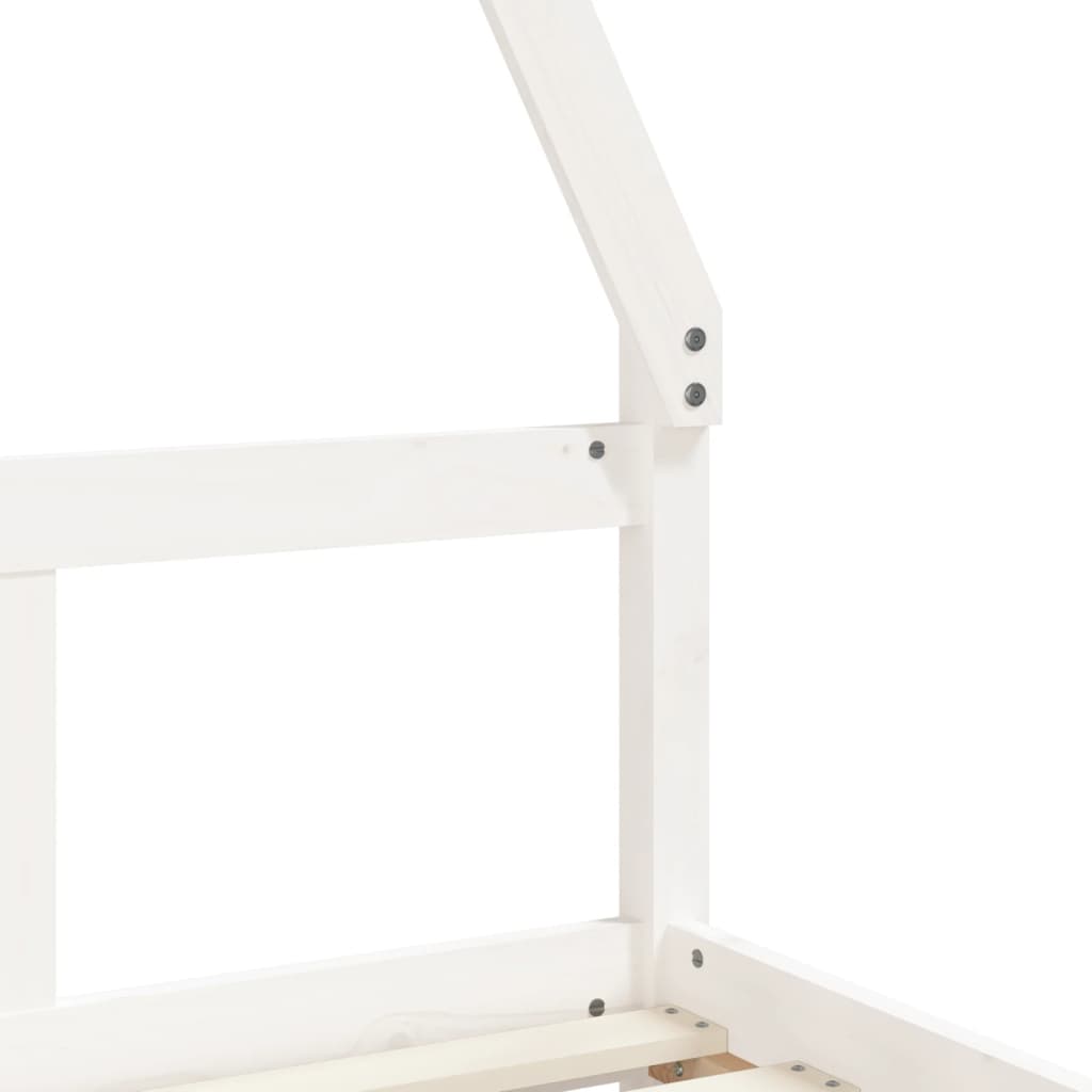 Solid Pine Kids Bed Frame in White - 80x200 cm