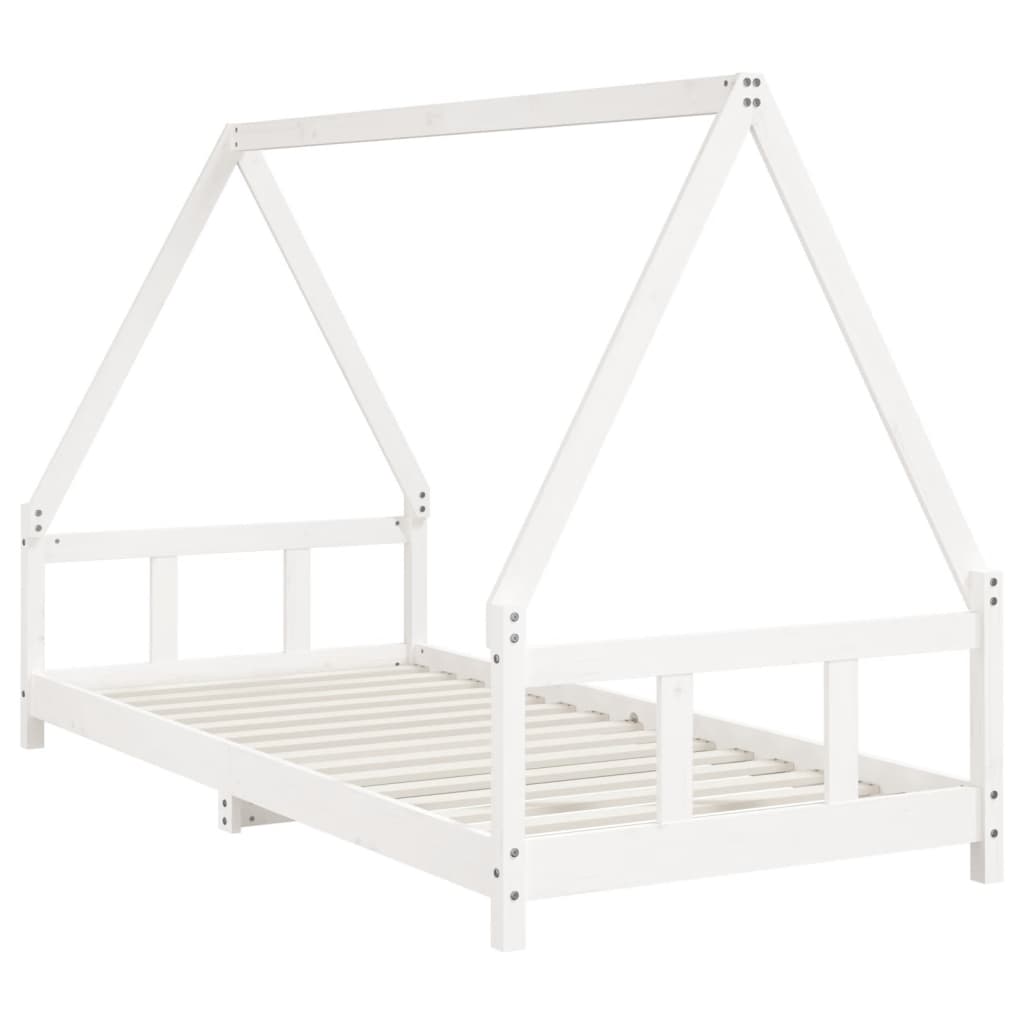White Solid Pine Kids Bed Frame 90x200 cm - Durable & Stylish
