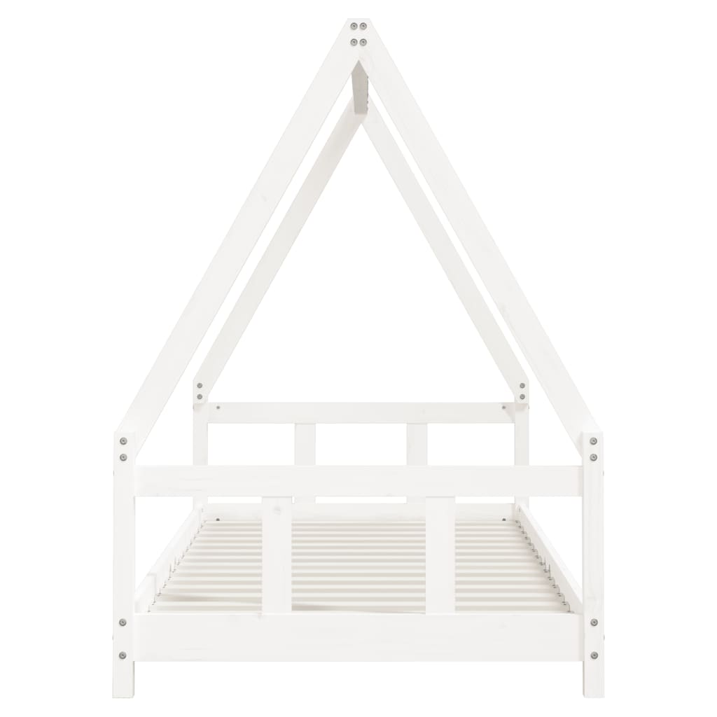 White Solid Pine Kids Bed Frame 90x200 cm - Durable & Stylish