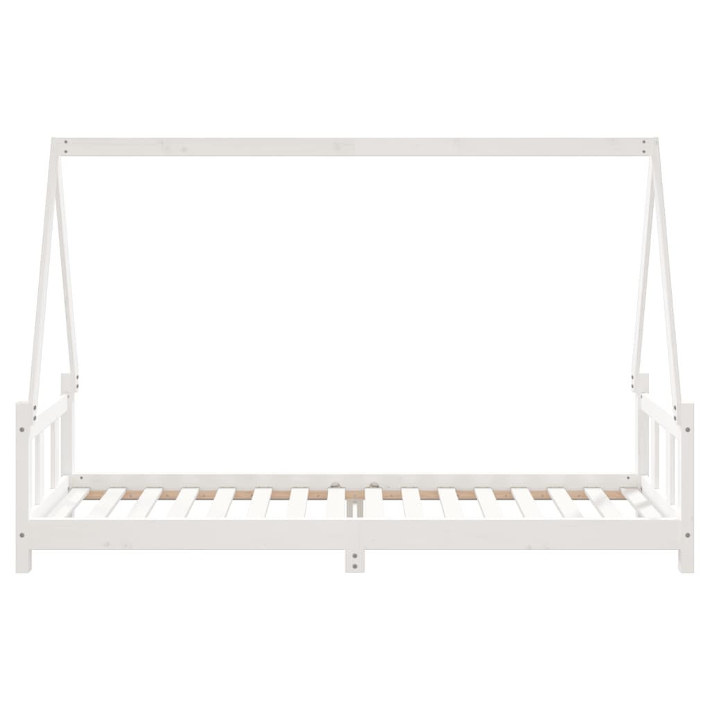 White Solid Pine Kids Bed Frame 90x200 cm - Durable & Stylish
