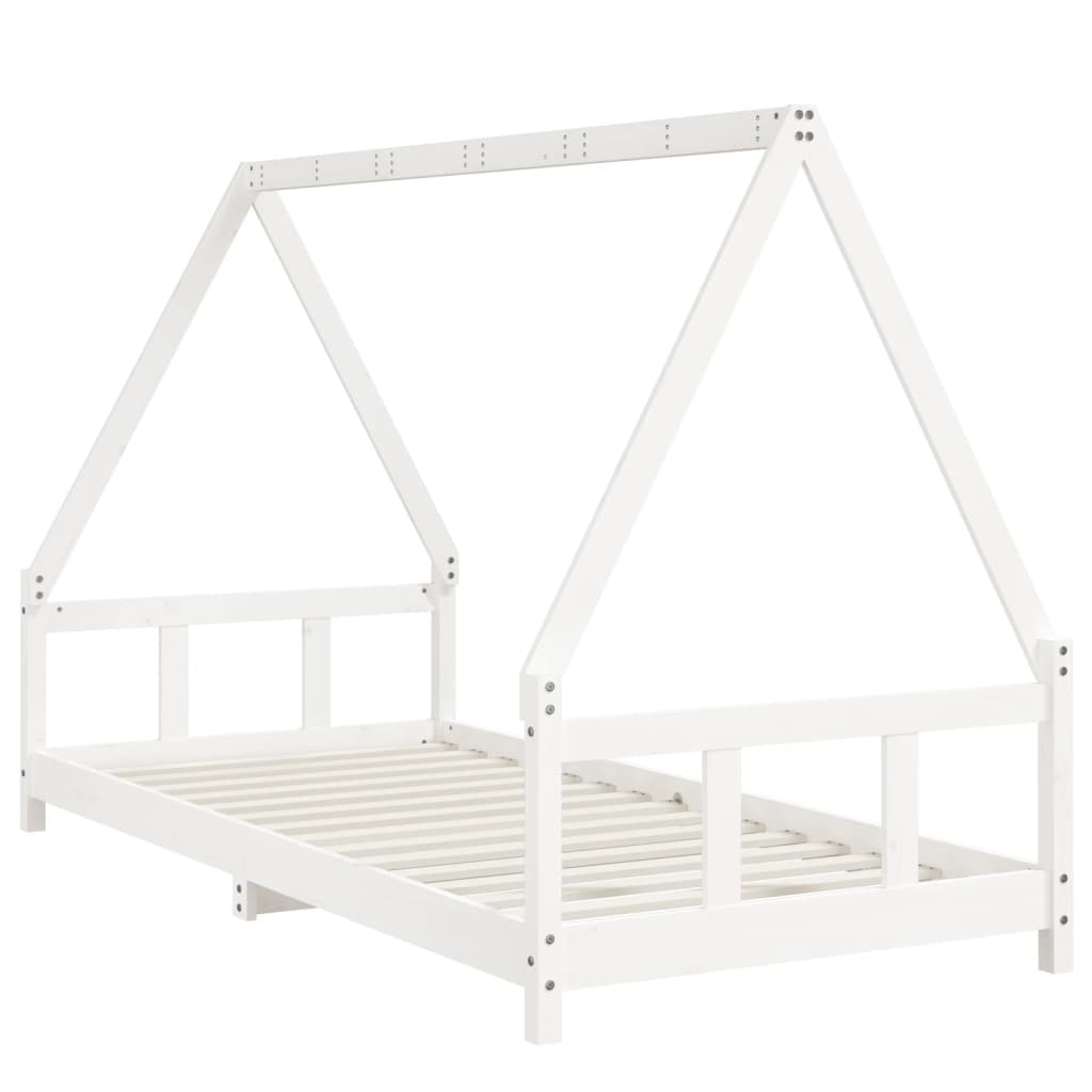 White Solid Pine Kids Bed Frame 90x200 cm - Durable & Stylish