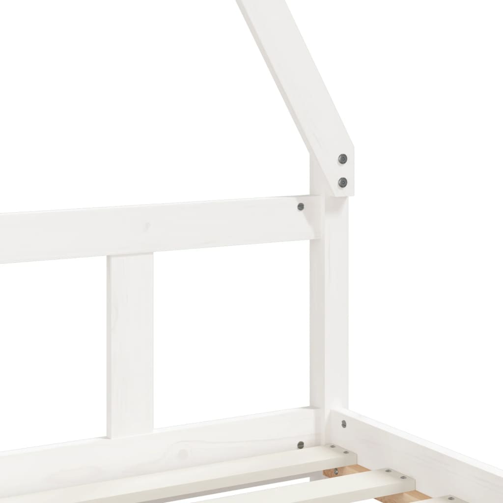 White Solid Pine Kids Bed Frame 90x200 cm - Durable & Stylish