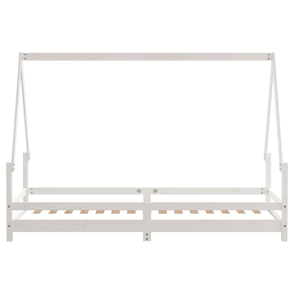 Solid Pine Kids Bed Frame in White, 80x200 cm