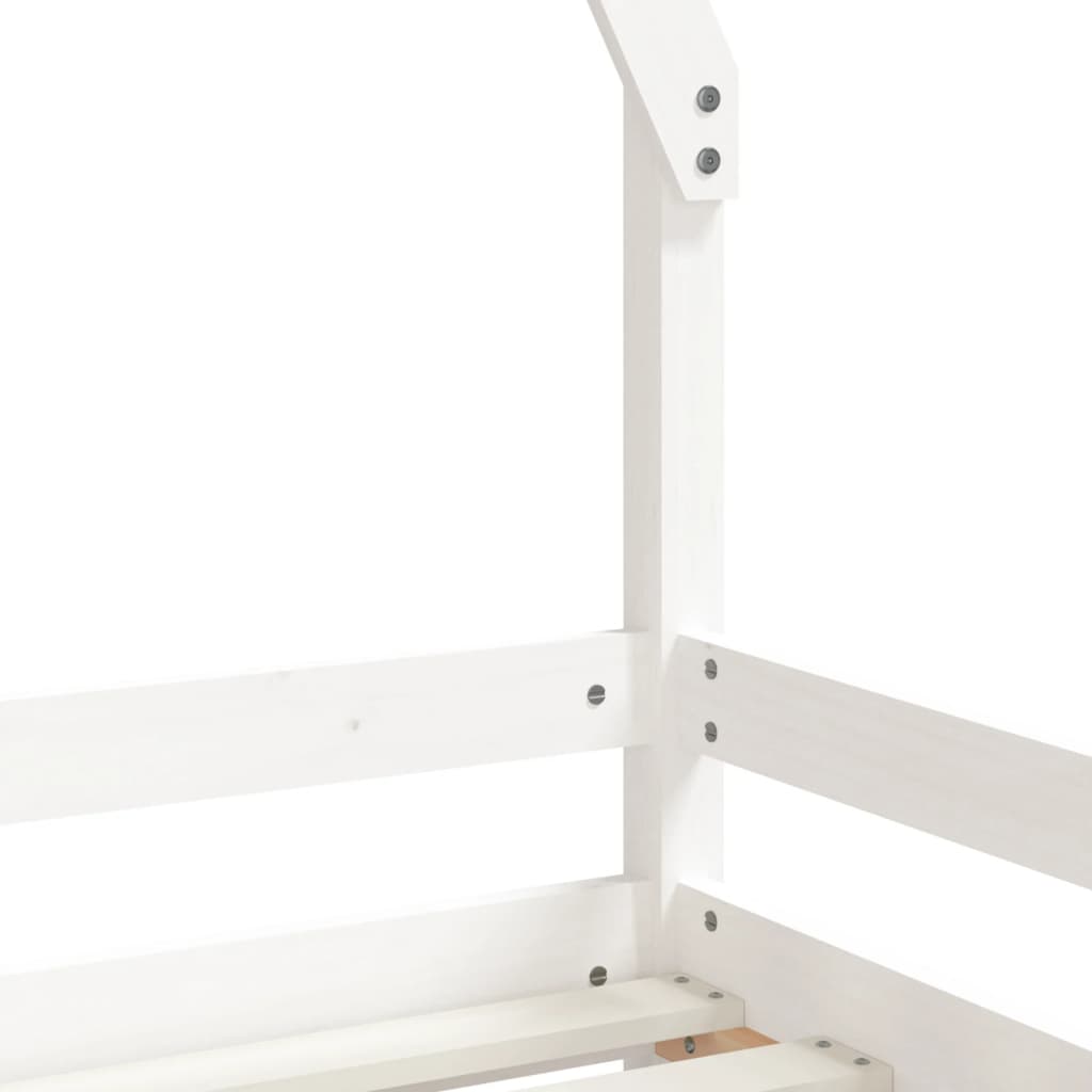 Solid Pine Kids Bed Frame in White, 80x200 cm