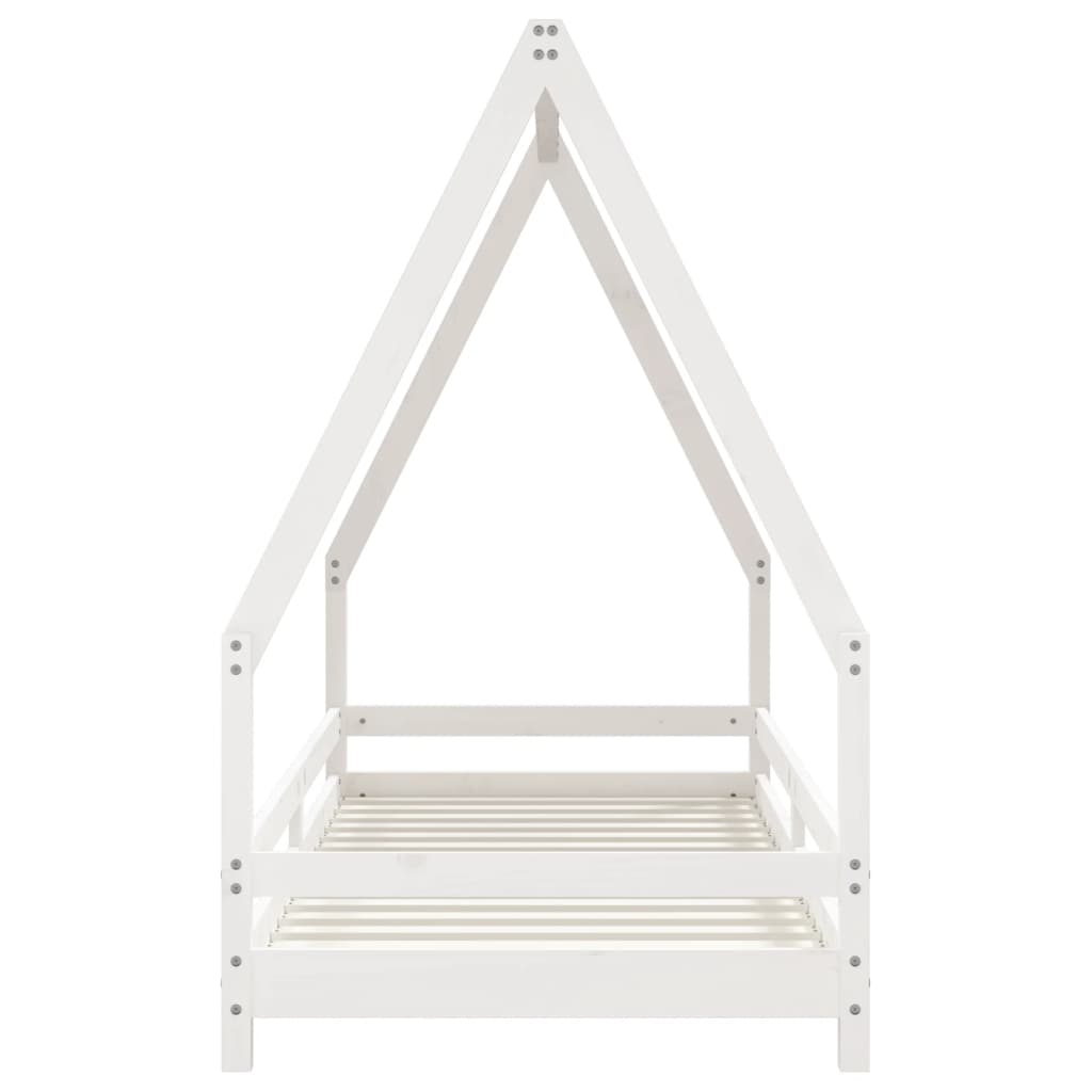 White Solid Pine Kids Bed Frame 90x200 cm - Durable & Stylish