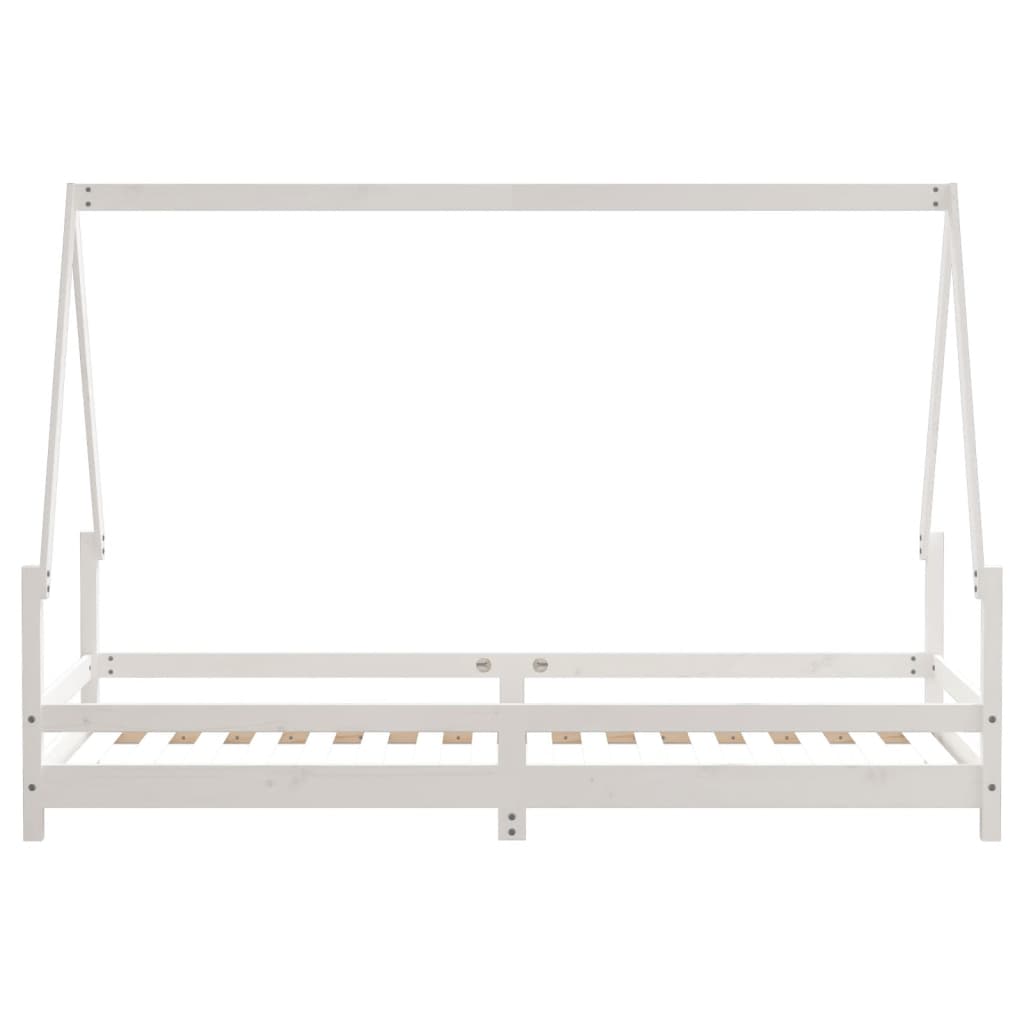 White Solid Pine Kids Bed Frame 90x200 cm - Durable & Stylish