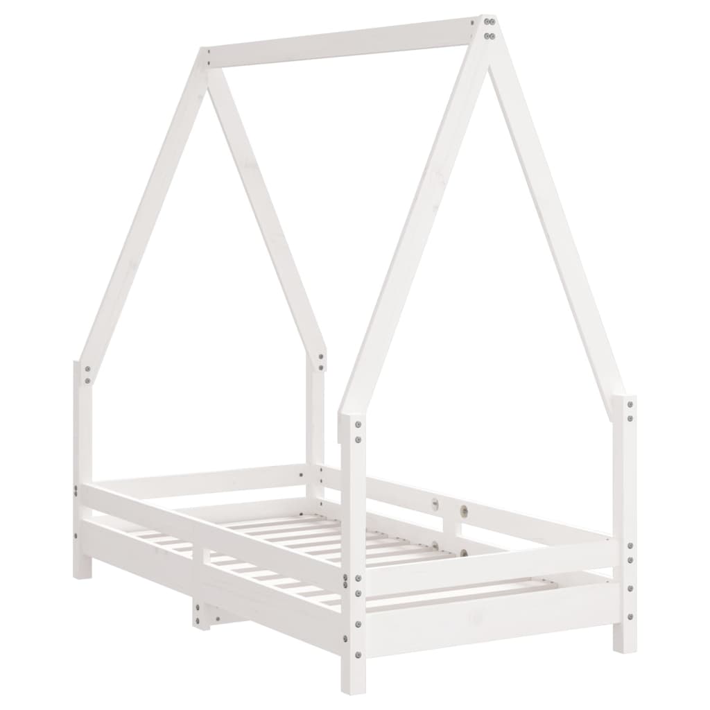 White Solid Pine Kids Bed Frame, 70x140 cm - Durable & Stylish