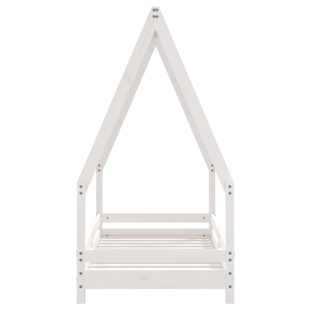 White Solid Pine Kids Bed Frame, 70x140 cm - Durable & Stylish