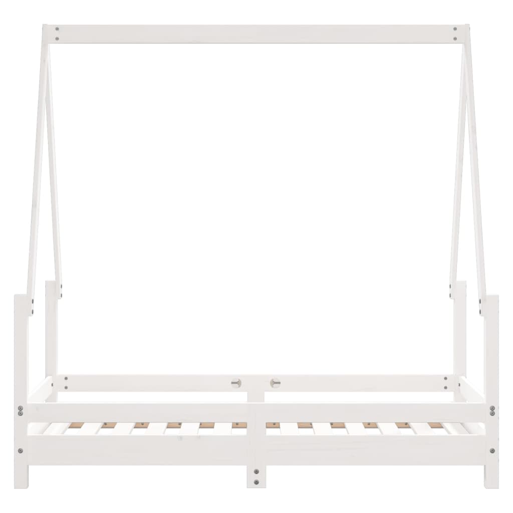 White Solid Pine Kids Bed Frame, 70x140 cm - Durable & Stylish