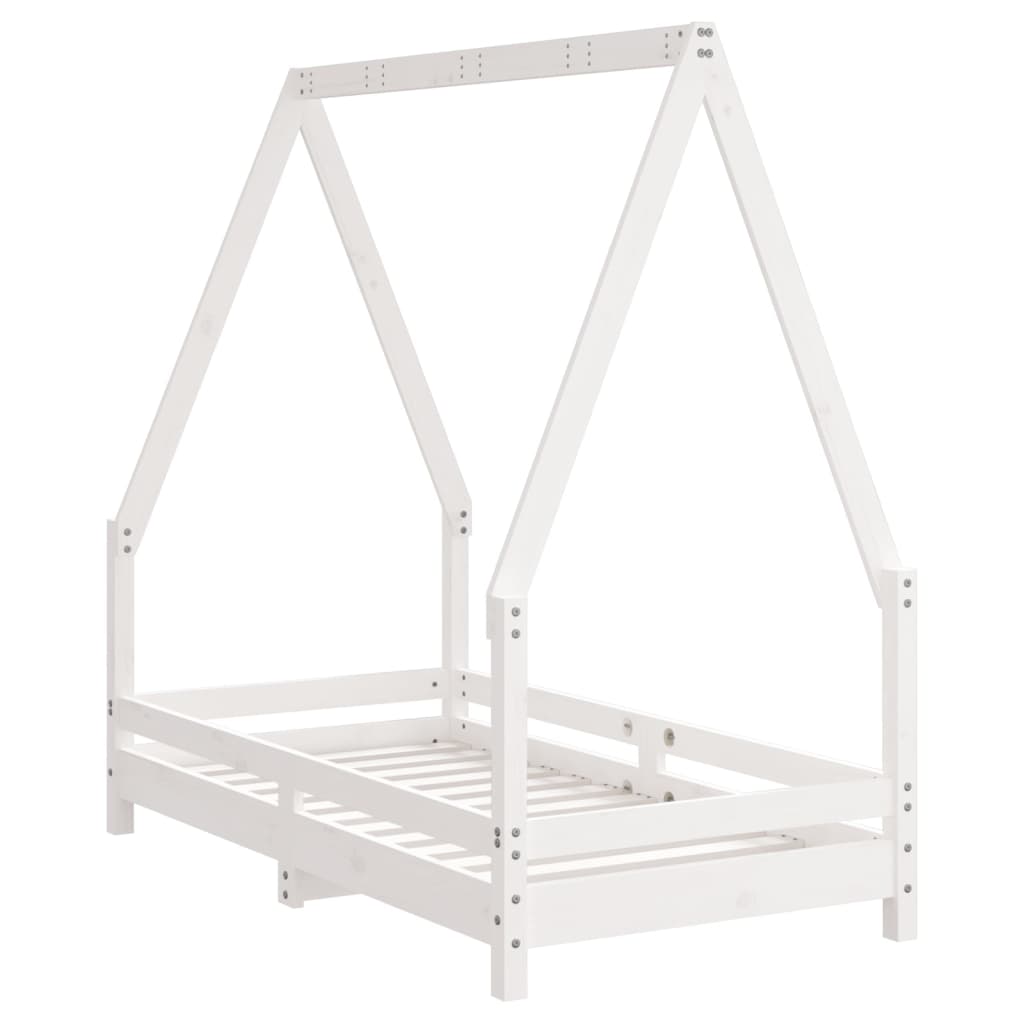 White Solid Pine Kids Bed Frame, 70x140 cm - Durable & Stylish