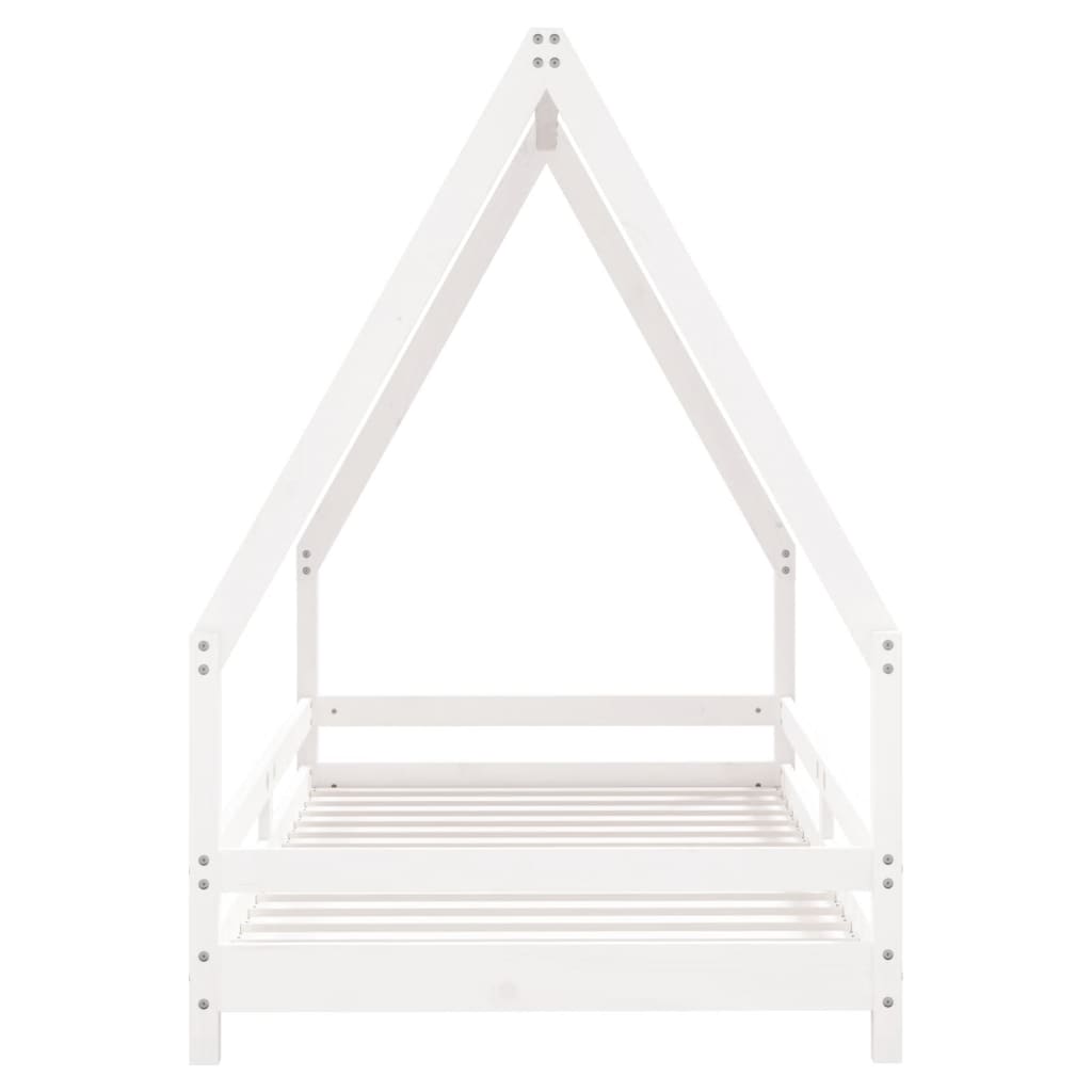 Solid Pine Kids Bed Frame - White 90x190 cm