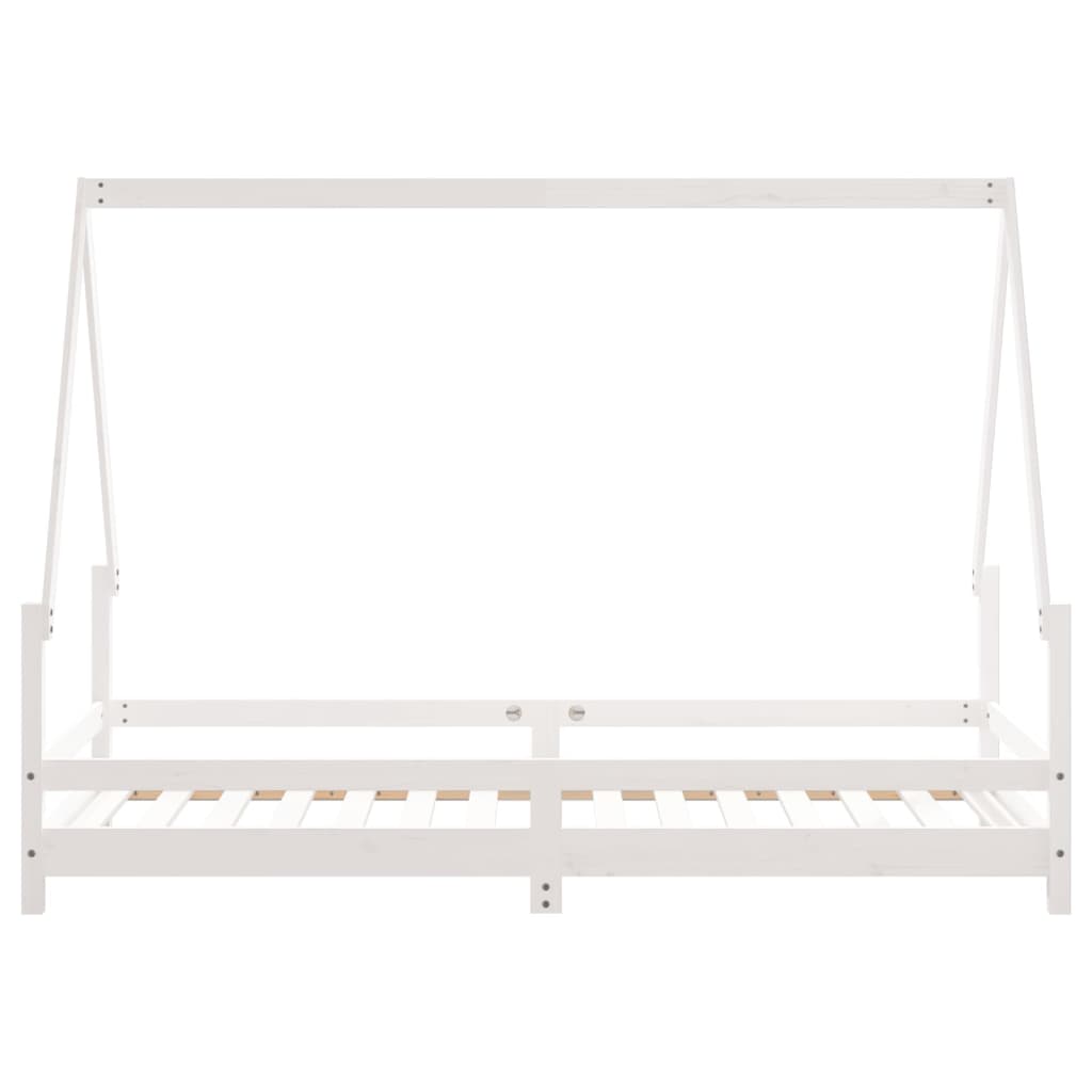 Solid Pine Kids Bed Frame - White 90x190 cm