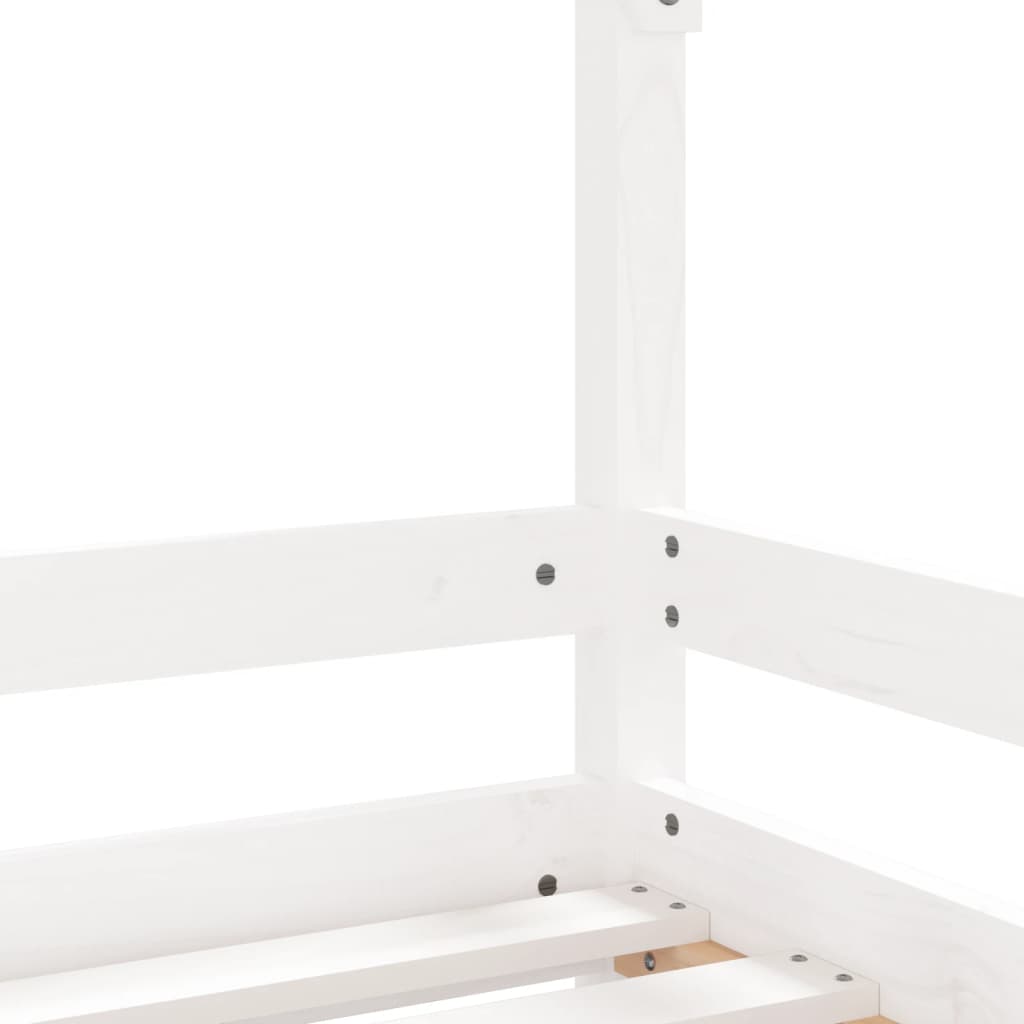 Solid Pine Kids Bed Frame - White 90x190 cm