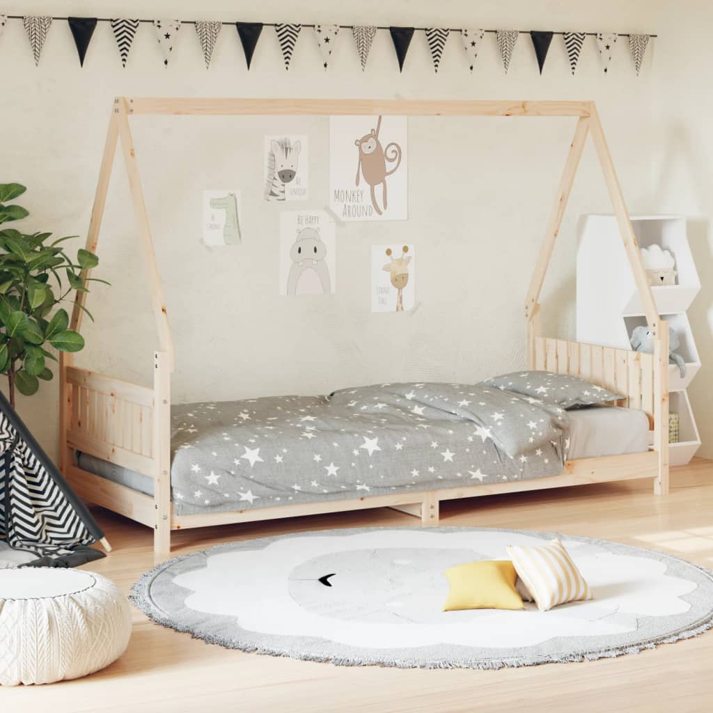 Solid Pine Kids Bed Frame 80x200 cm - Durable & Eco-Friendly