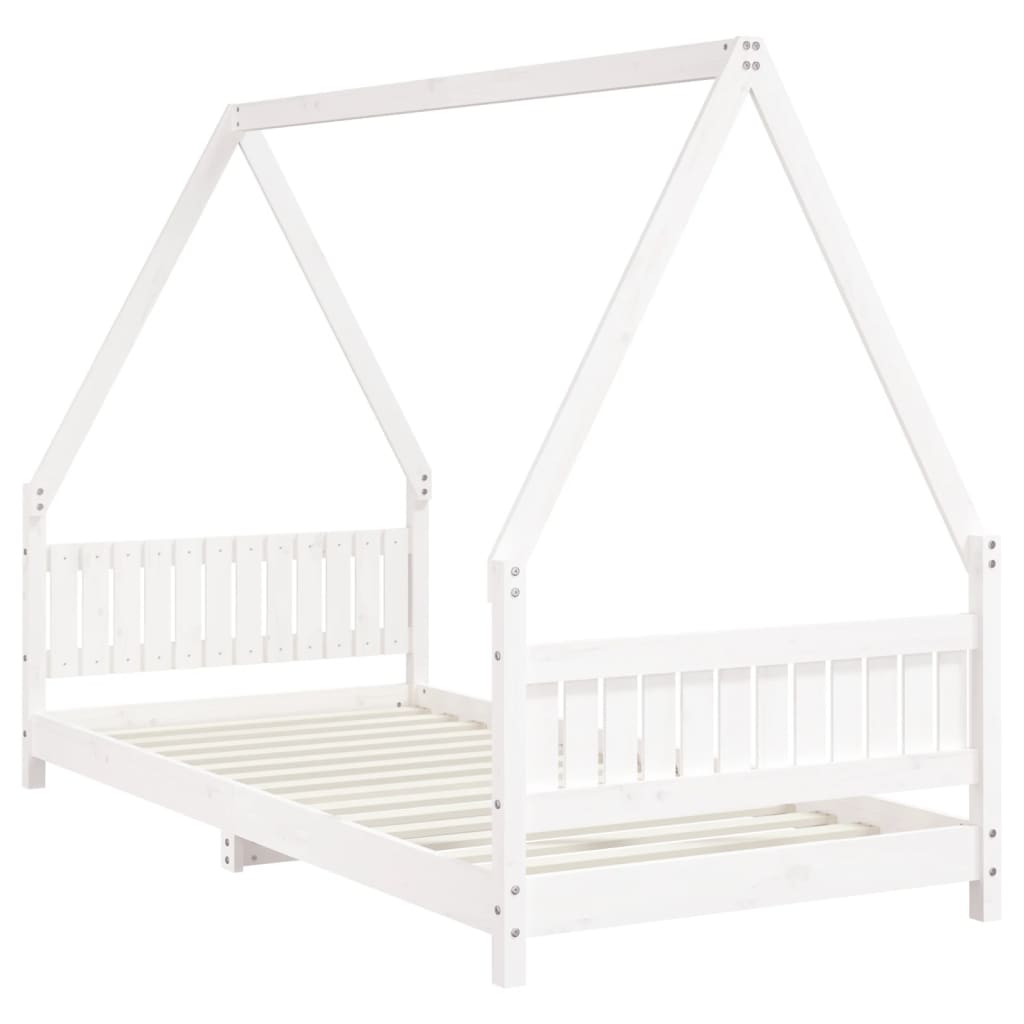 White Solid Pine Kids Bed Frame 90x200 cm - Durable & Stylish