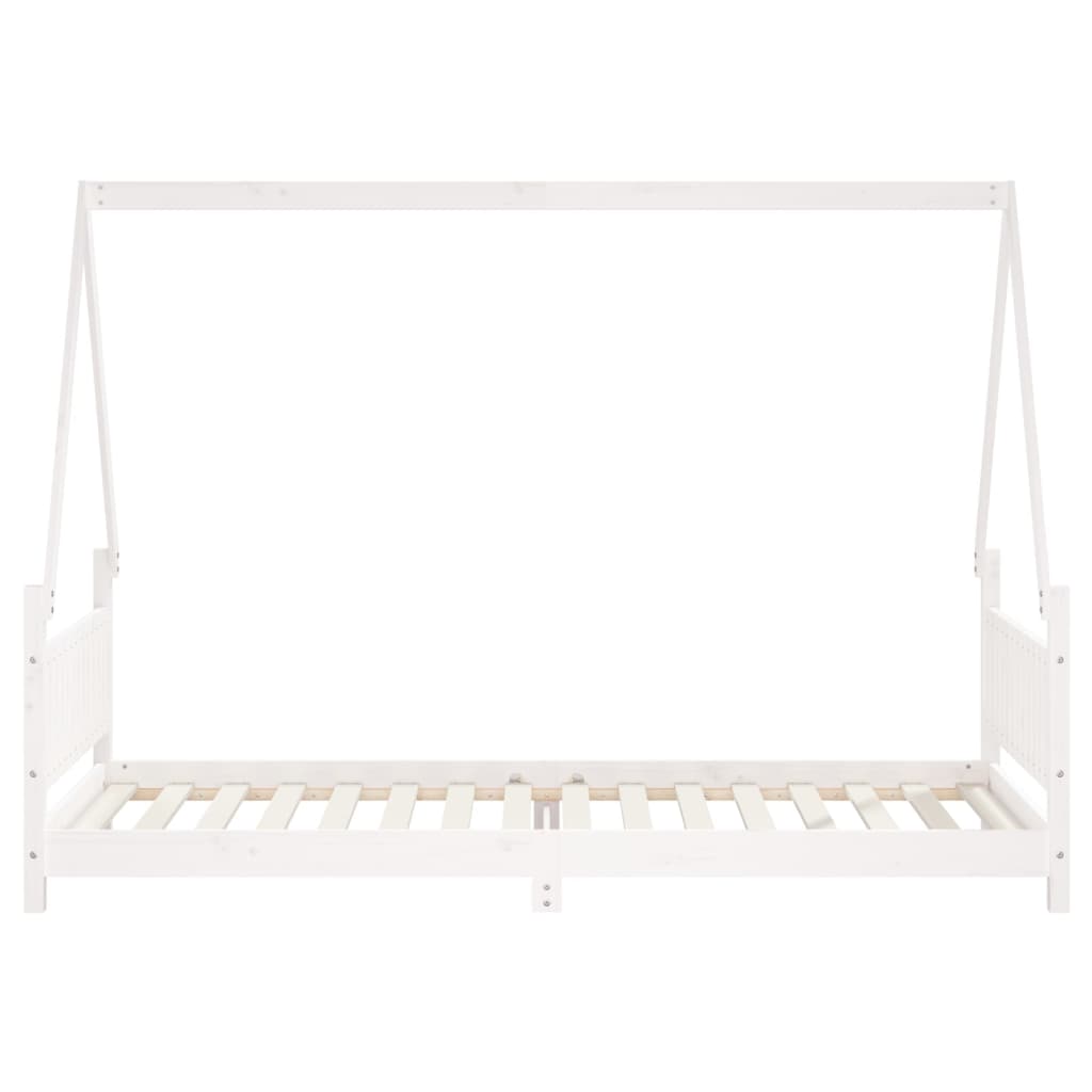 White Solid Pine Kids Bed Frame 90x200 cm - Durable & Stylish