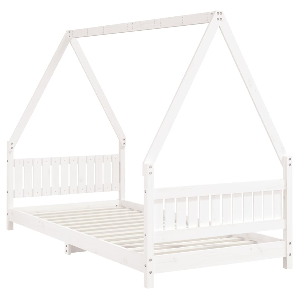 White Solid Pine Kids Bed Frame 90x200 cm - Durable & Stylish