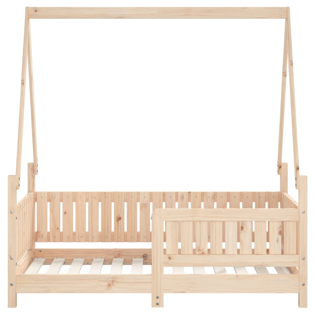 Solid Pine Kids Bed Frame 70x140 cm - Natural Wood Finish