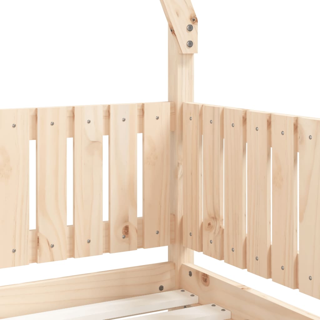 Solid Pine Kids Bed Frame 70x140 cm - Natural Wood Finish