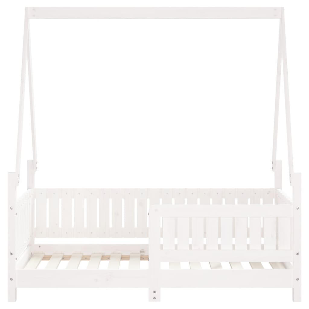 White Solid Pine Kids Bed Frame 70x140 cm - Durable & Stylish