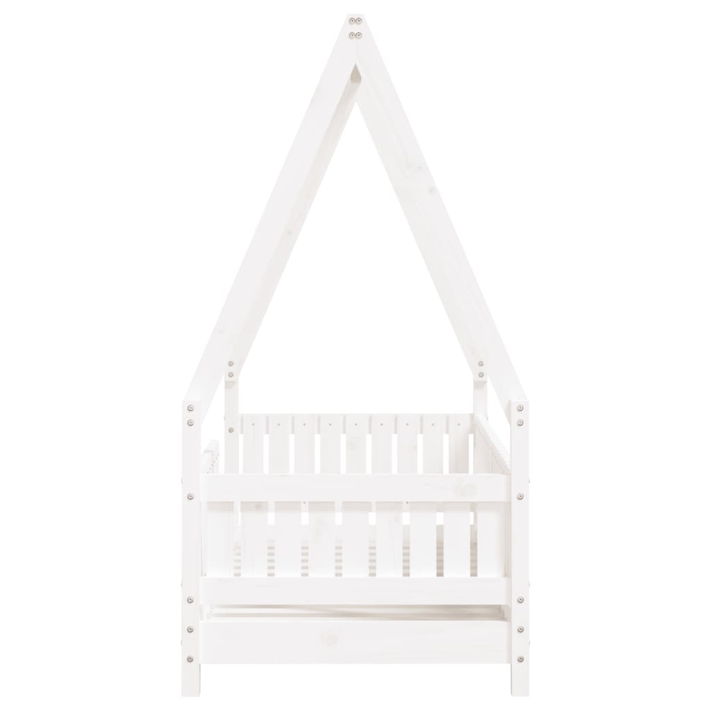 White Solid Pine Kids Bed Frame 70x140 cm - Durable & Stylish