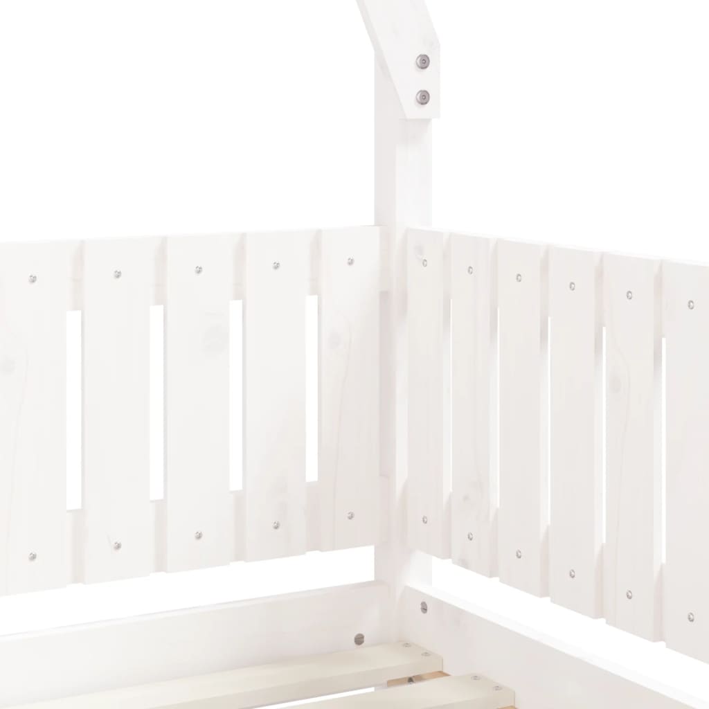 White Solid Pine Kids Bed Frame 70x140 cm - Durable & Stylish