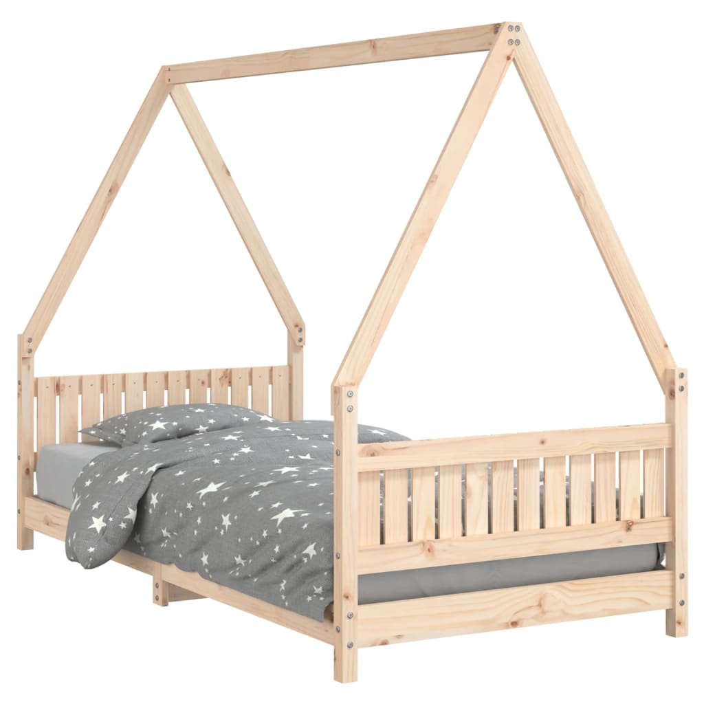 Solid Pine Wood Kids Bed Frame, 90x190 cm - Durable & Stylish