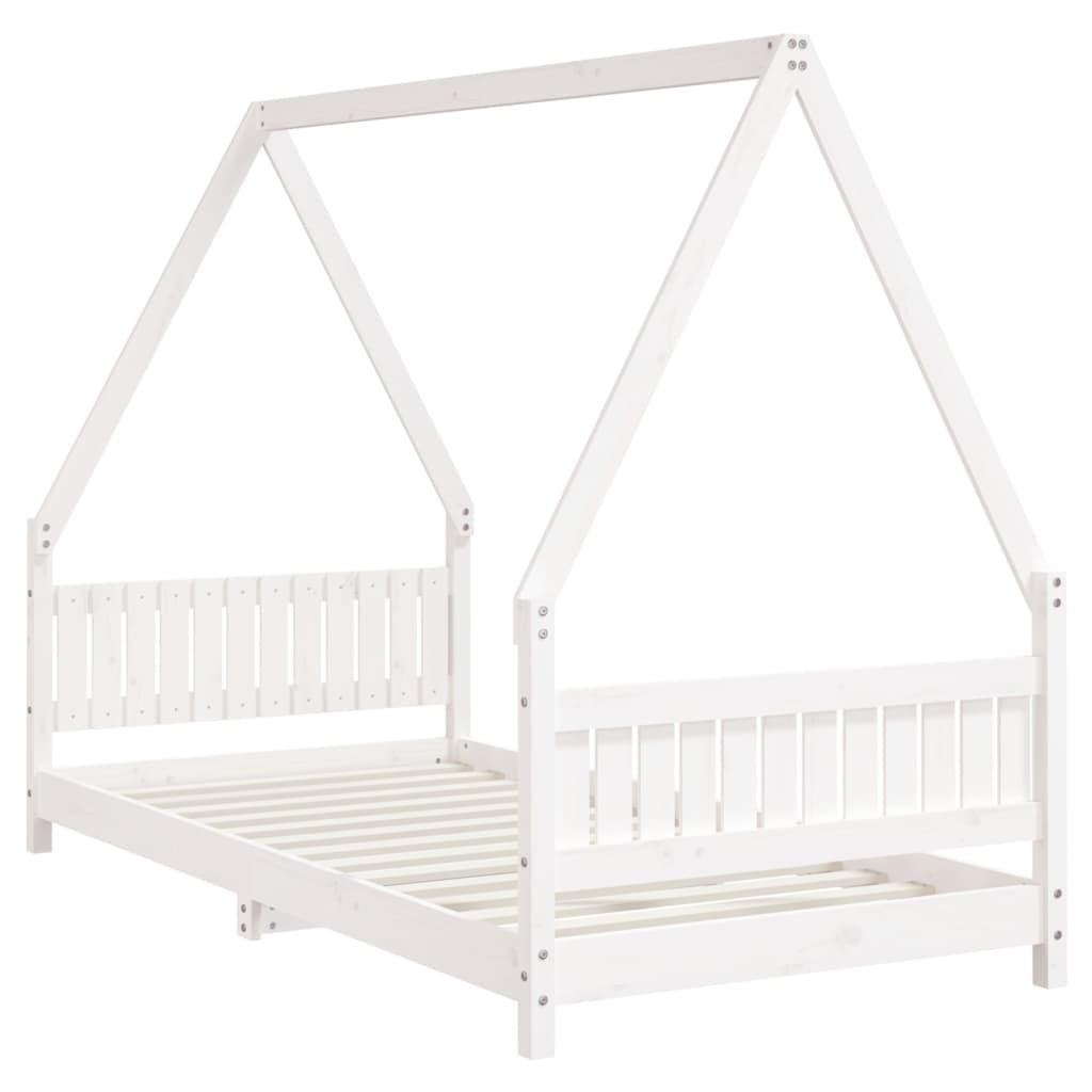 White Solid Pine Kids Bed Frame 90x190 cm - Durable & Stylish