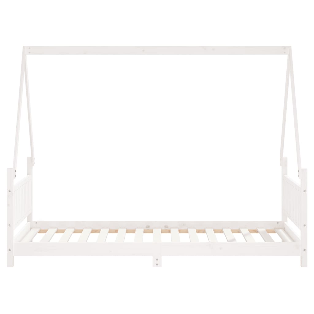 White Solid Pine Kids Bed Frame 90x190 cm - Durable & Stylish